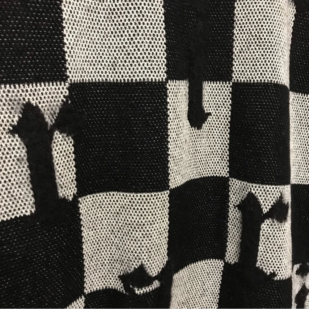 Amiri Logo Check Crew Mohair Cashmere Sweater Black White XXL Brand New With Tag - Picture 10 of 15